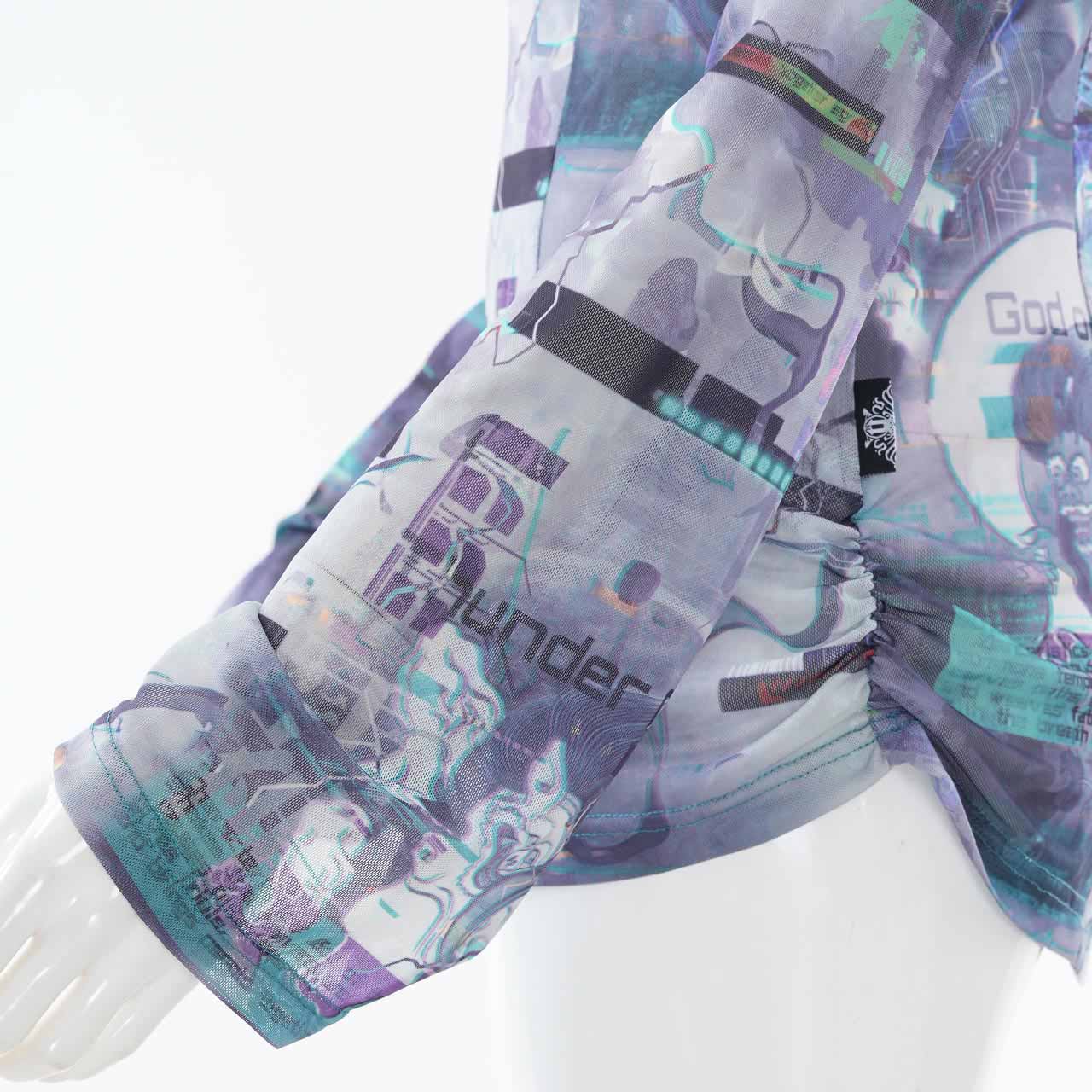 風神雷神メッシュハイネックカットソー